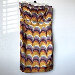 Lush strapless colorful dress